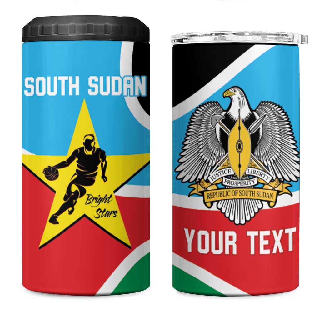 Afro Basketball Custom South Sudan 4 in 1 Can Cooler Tumbler Come On Bright Stars - African Pride