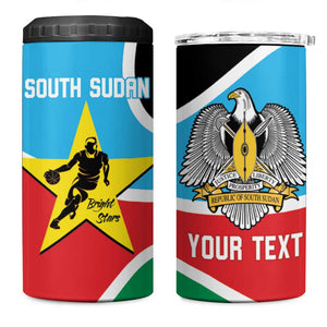 Afro Basketball Custom South Sudan 4 in 1 Can Cooler Tumbler Come On Bright Stars - African Pride
