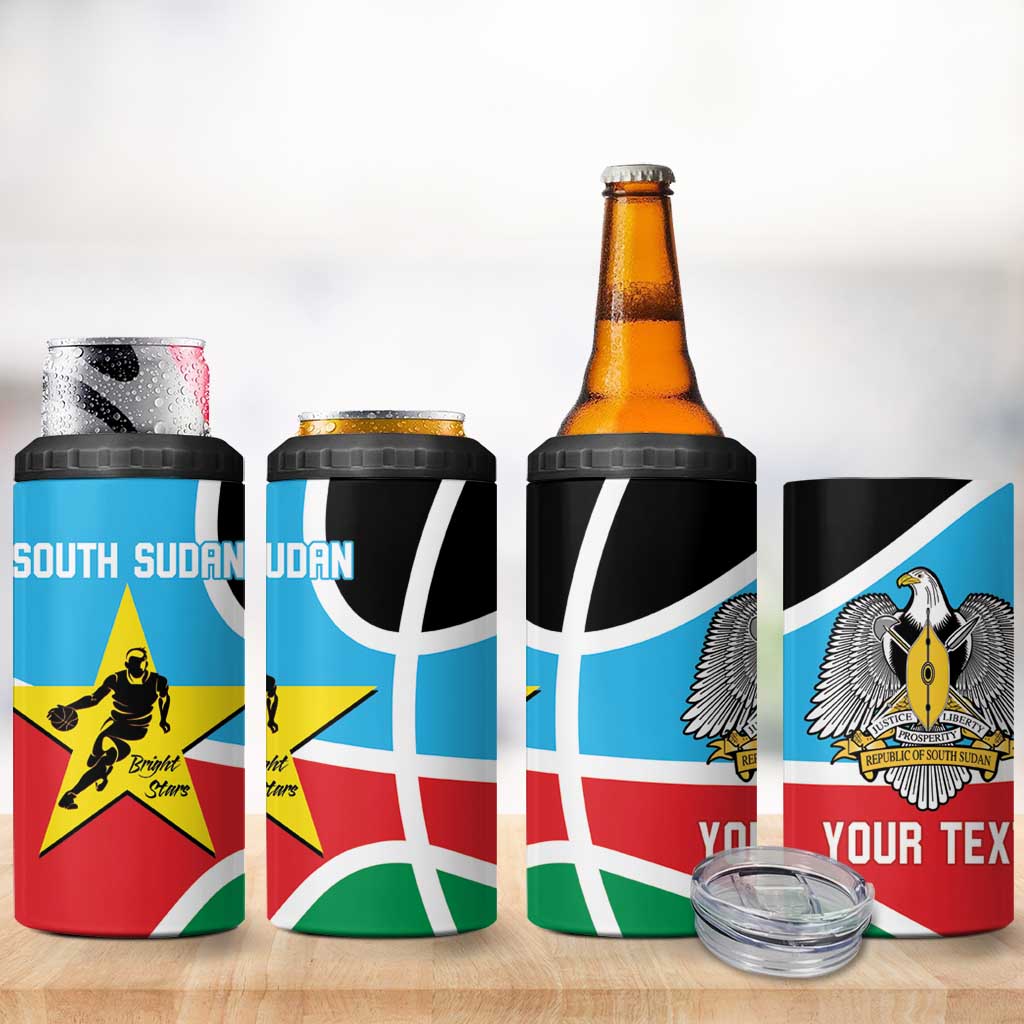 Afro Basketball Custom South Sudan 4 in 1 Can Cooler Tumbler Come On Bright Stars - African Pride