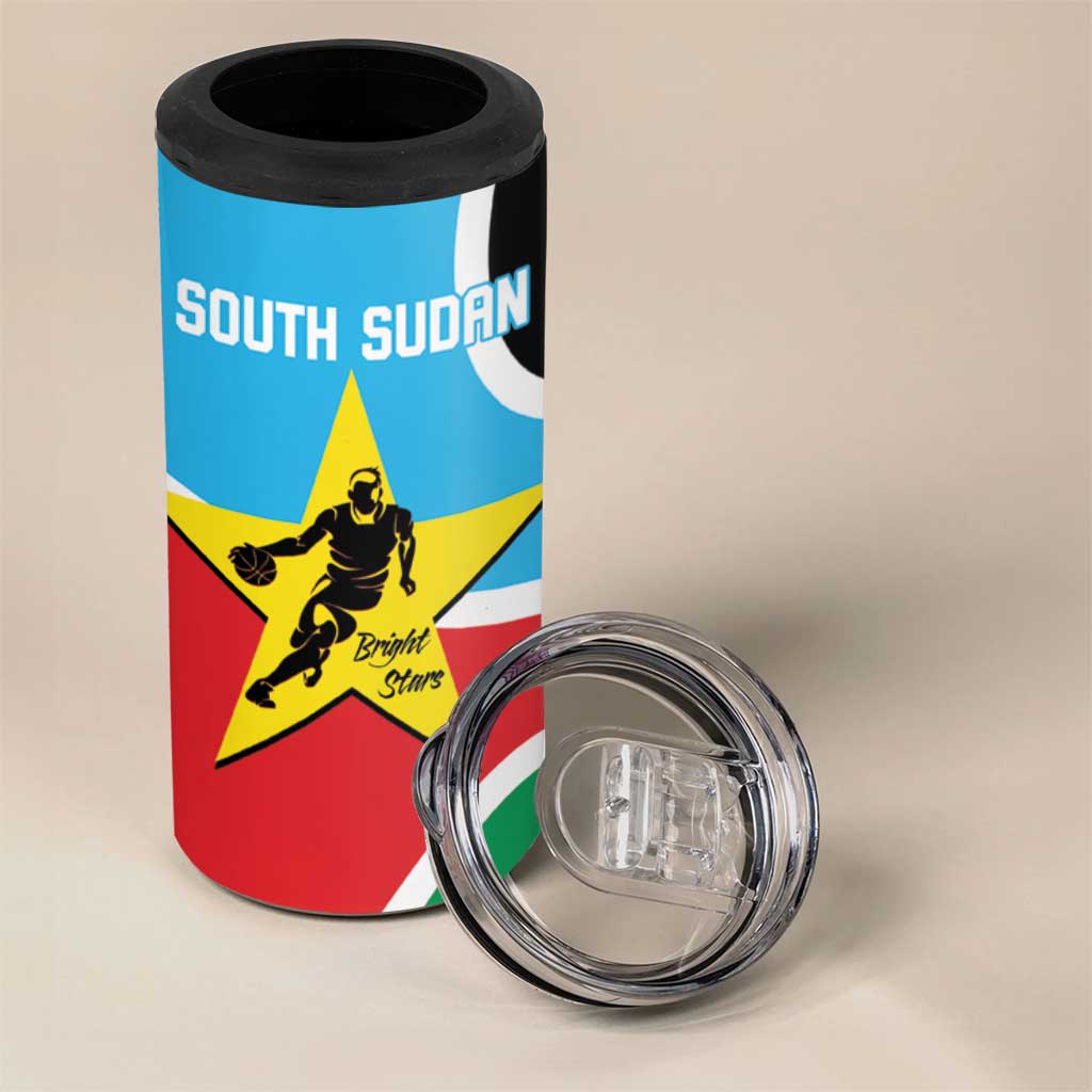 Afro Basketball Custom South Sudan 4 in 1 Can Cooler Tumbler Come On Bright Stars - African Pride