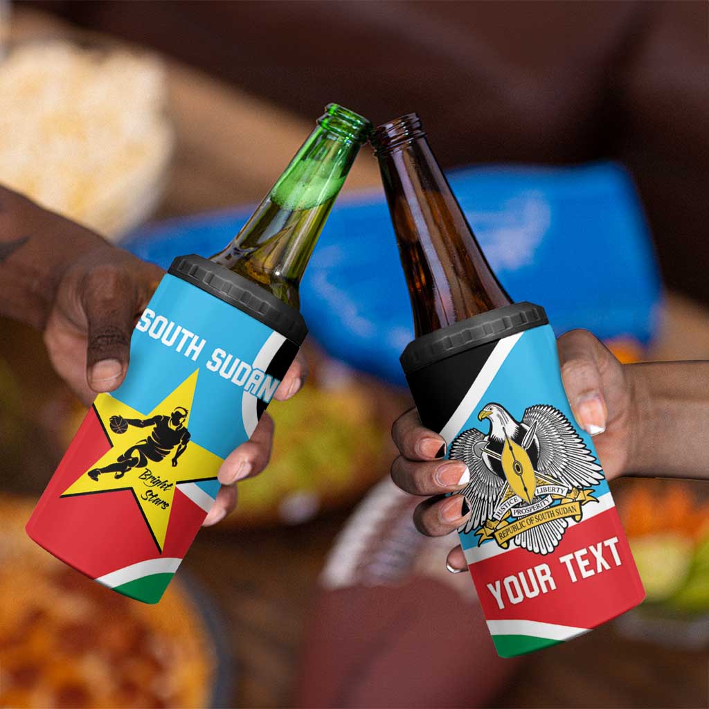 Afro Basketball Custom South Sudan 4 in 1 Can Cooler Tumbler Come On Bright Stars - African Pride