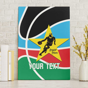 Afro Basketball Custom South Sudan Canvas Wall Art Come On Bright Stars - African Pride