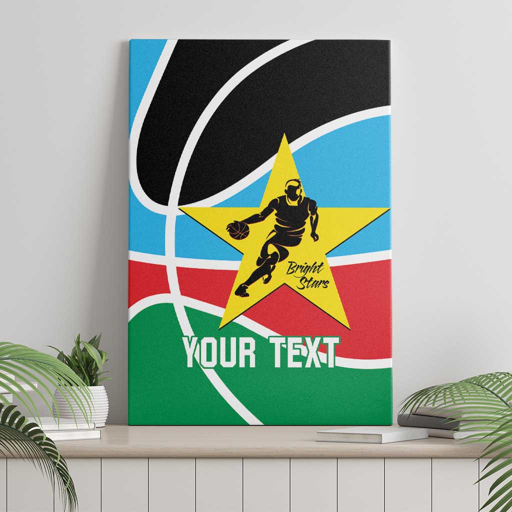 Afro Basketball Custom South Sudan Canvas Wall Art Come On Bright Stars - African Pride