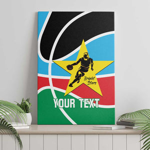 Afro Basketball Custom South Sudan Canvas Wall Art Come On Bright Stars - African Pride