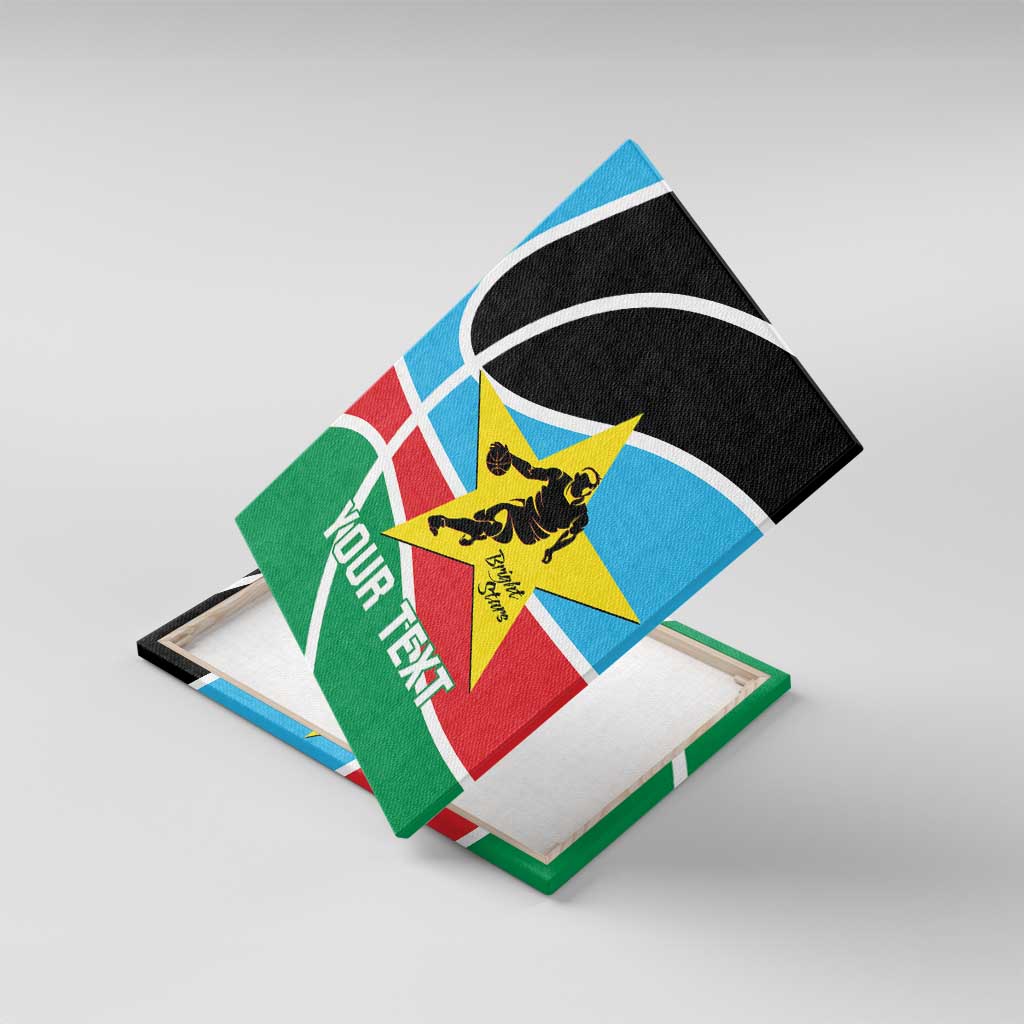 Afro Basketball Custom South Sudan Canvas Wall Art Come On Bright Stars - African Pride