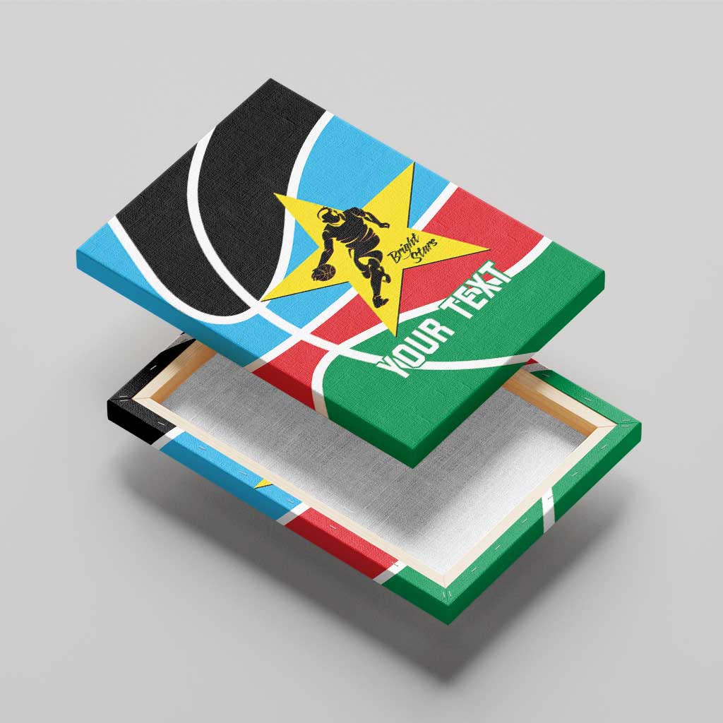 Afro Basketball Custom South Sudan Canvas Wall Art Come On Bright Stars - African Pride