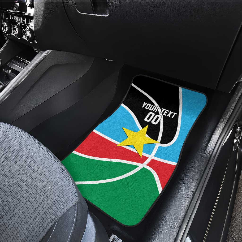 Afro Basketball Custom South Sudan Car Mats Come On Bright Stars - African Pride