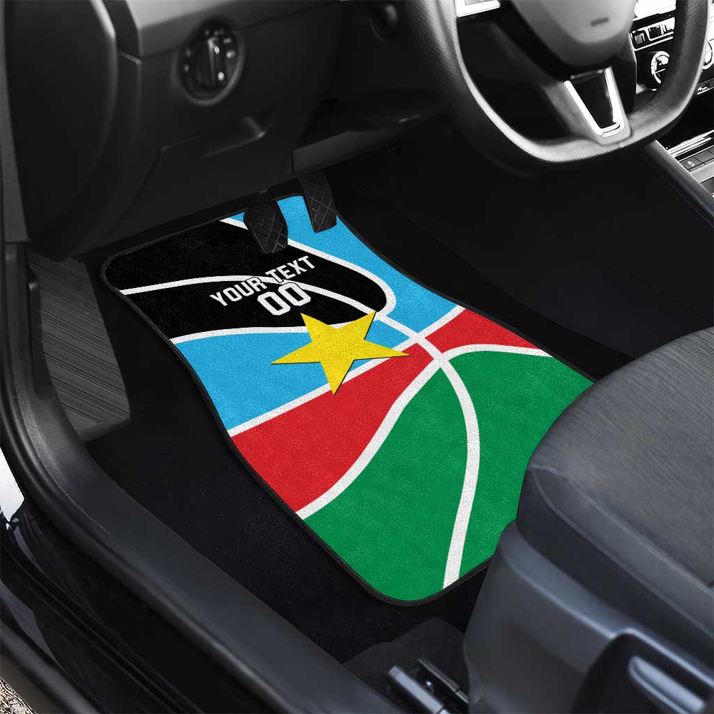 Afro Basketball Custom South Sudan Car Mats Come On Bright Stars - African Pride