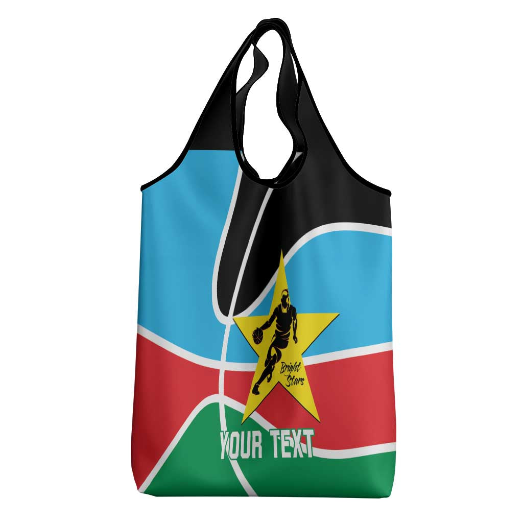 Afro Basketball Custom South Sudan Grocery Bag Come On Bright Stars - African Pride