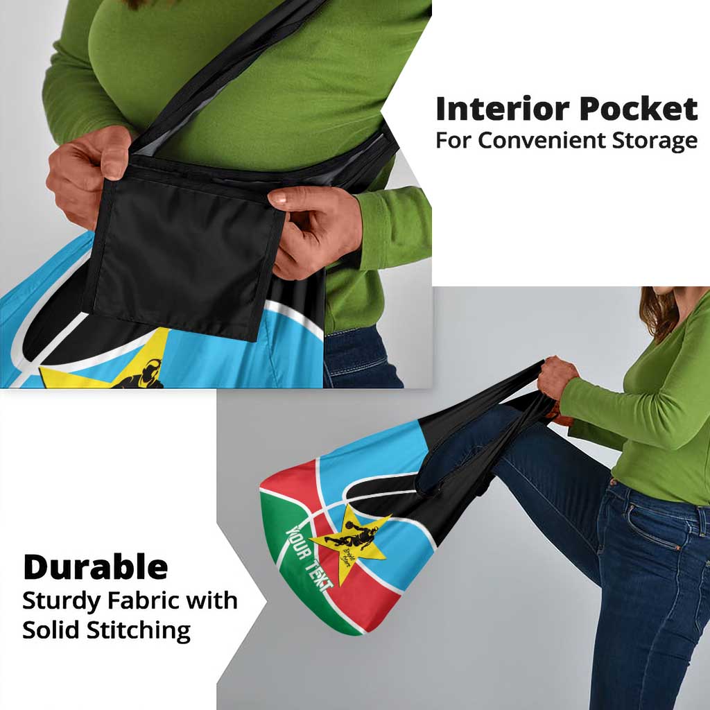 Afro Basketball Custom South Sudan Grocery Bag Come On Bright Stars - African Pride