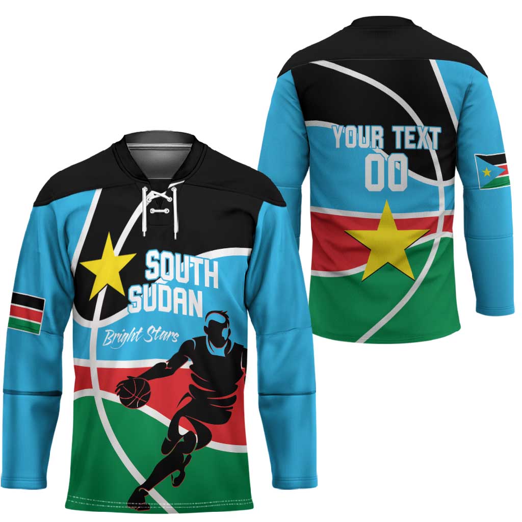 South Sudan Basketball Custom Hockey Jersey Come On Bright Stars