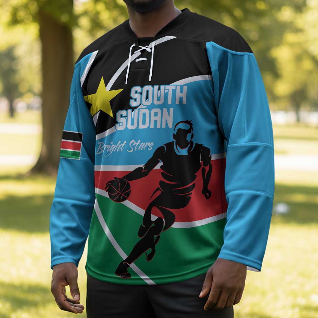 South Sudan Basketball Custom Hockey Jersey Come On Bright Stars