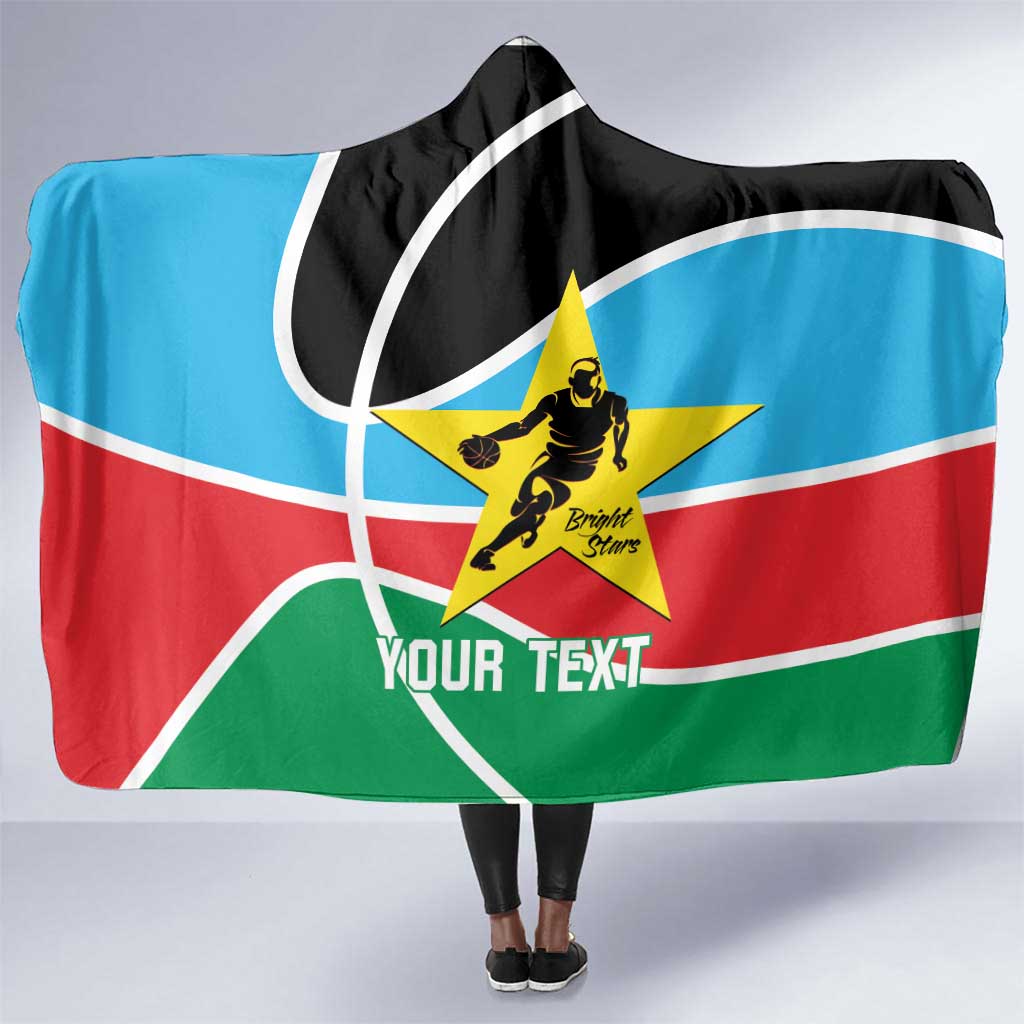 Afro Basketball Custom South Sudan Hooded Blanket Come On Bright Stars - African Pride