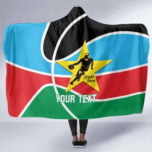 Afro Basketball Custom South Sudan Hooded Blanket Come On Bright Stars - African Pride
