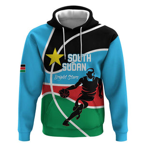 Afro Basketball Custom South Sudan Hoodie Come On Bright Stars - African Pride