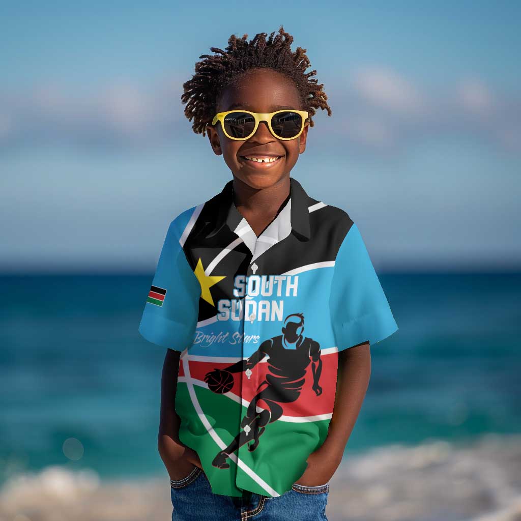 Afro Basketball Custom South Sudan Kid Hawaiian Shirt Come On Bright Stars - African Pride
