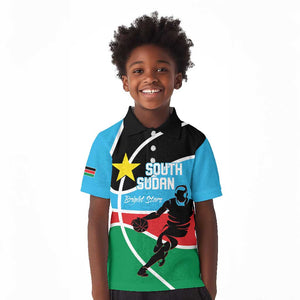 Afro Basketball Custom South Sudan Kid Polo Shirt Come On Bright Stars - African Pride