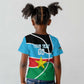 Afro Basketball Custom South Sudan Kid T shirt Come On Bright Stars - African Pride