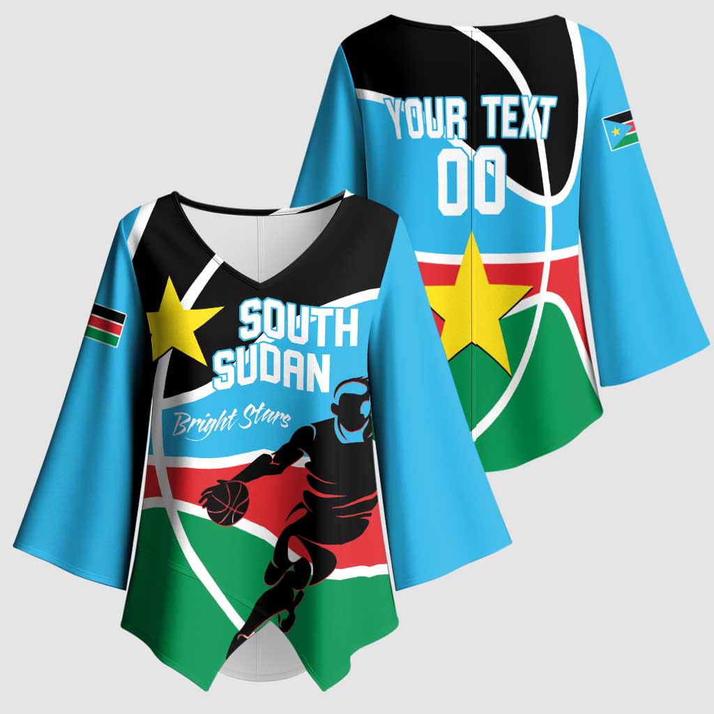 South Sudan Basketball Custom Kimono Sleeve Blouse Come On Bright Stars