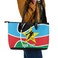 Afro Basketball Custom South Sudan Leather Tote Bag Come On Bright Stars - African Pride