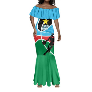 Afro Basketball Custom South Sudan Mermaid Dress Come On Bright Stars - African Pride