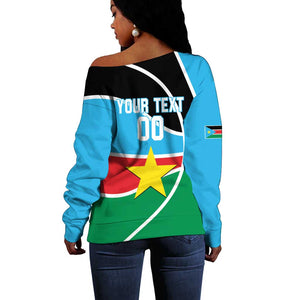 Afro Basketball Custom South Sudan Off Shoulder Sweater Come On Bright Stars - African Pride