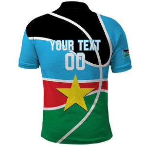 Afro Basketball Custom South Sudan Polo Shirt Come On Bright Stars - African Pride