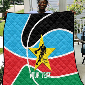 Afro Basketball Custom South Sudan Quilt Come On Bright Stars - African Pride