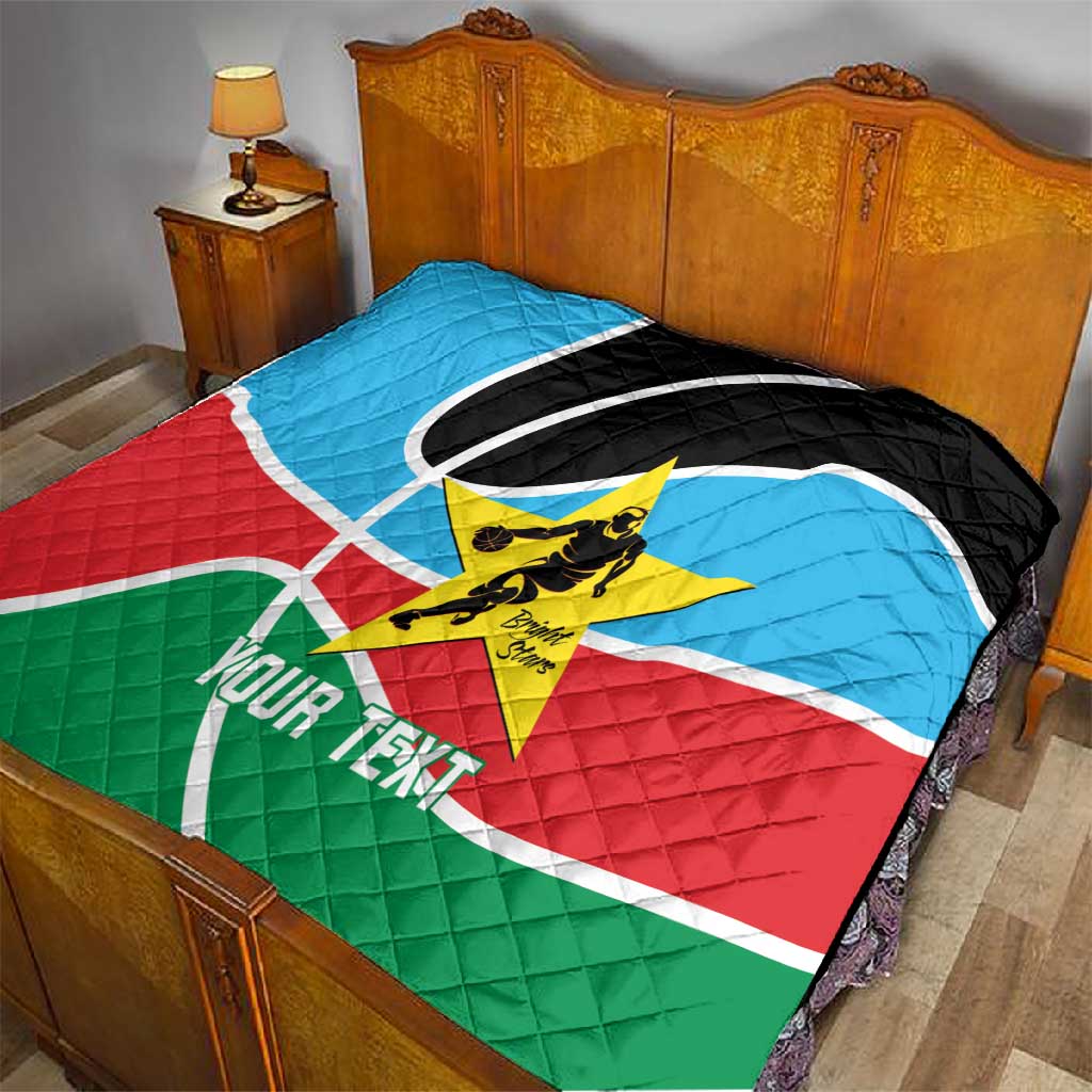 Afro Basketball Custom South Sudan Quilt Come On Bright Stars - African Pride