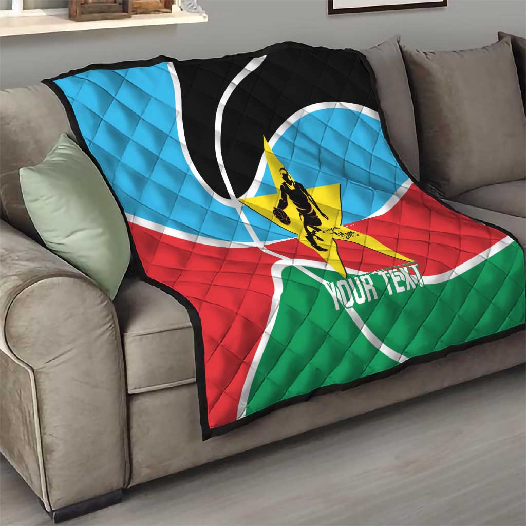 Afro Basketball Custom South Sudan Quilt Come On Bright Stars - African Pride
