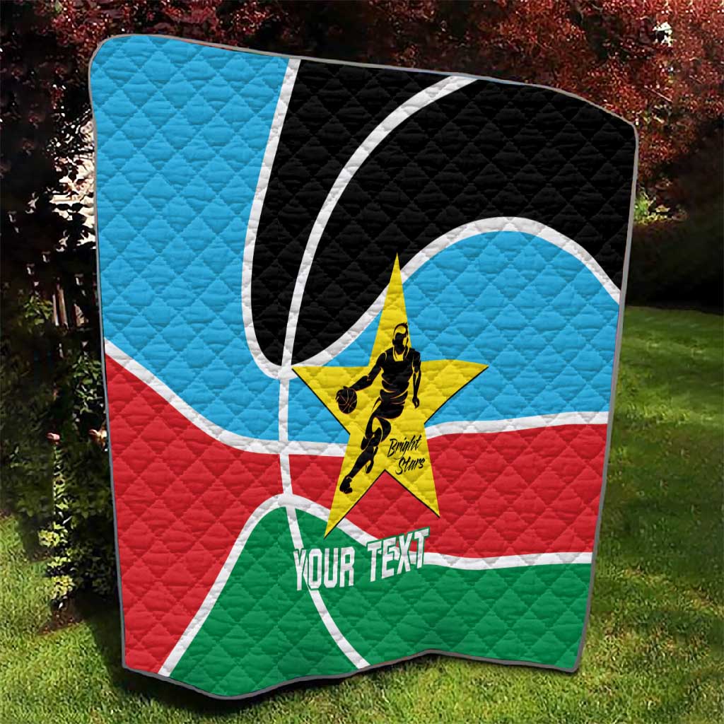 Afro Basketball Custom South Sudan Quilt Come On Bright Stars - African Pride
