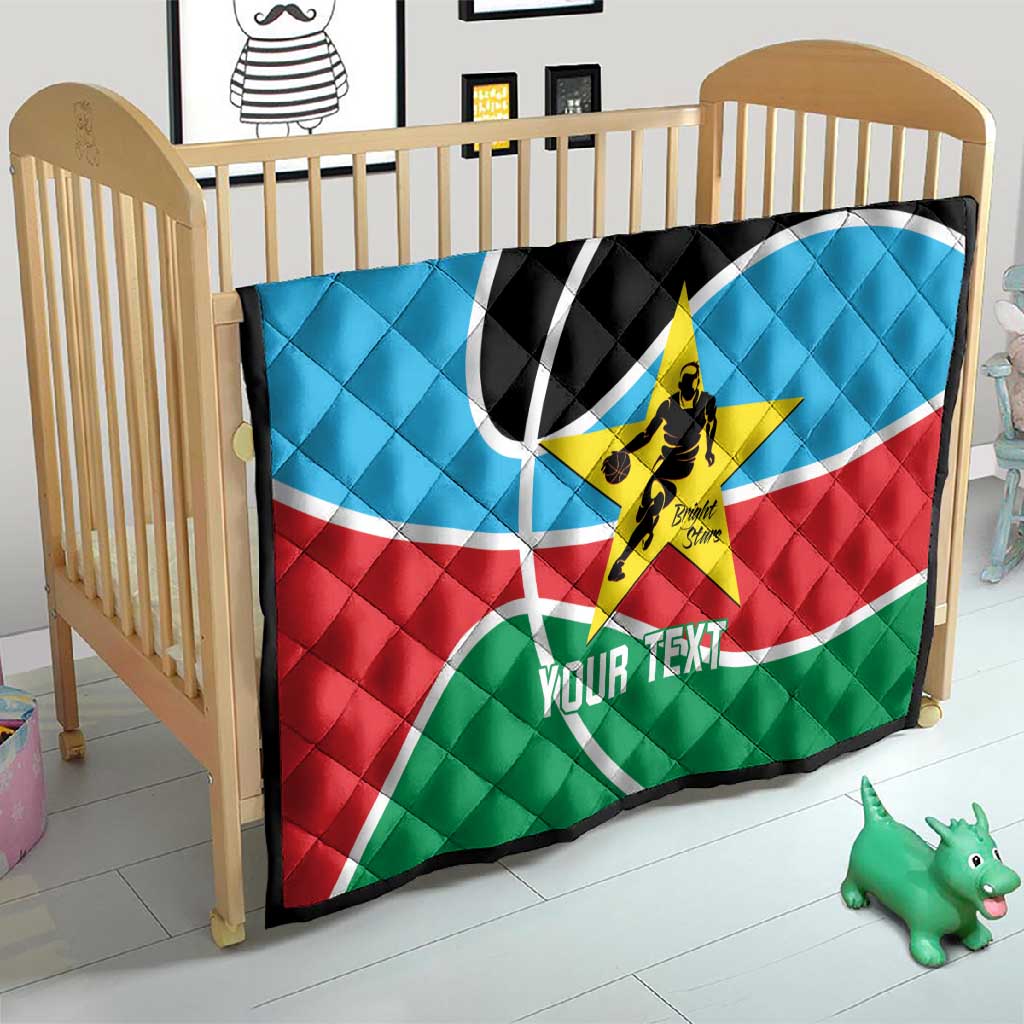 Afro Basketball Custom South Sudan Quilt Come On Bright Stars - African Pride