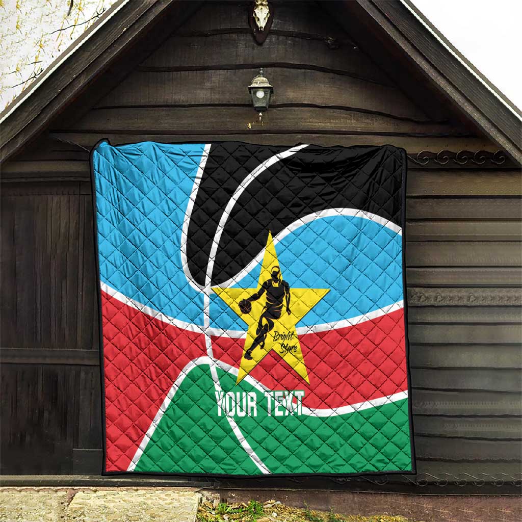 Afro Basketball Custom South Sudan Quilt Come On Bright Stars - African Pride