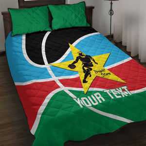 Afro Basketball Custom South Sudan Quilt Bed Set Come On Bright Stars - African Pride