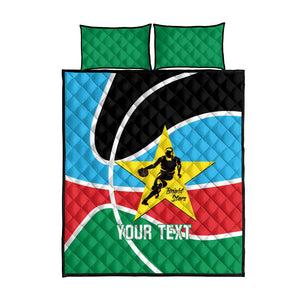 Afro Basketball Custom South Sudan Quilt Bed Set Come On Bright Stars - African Pride