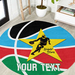 Afro Basketball Custom South Sudan Round Carpet Come On Bright Stars - African Pride