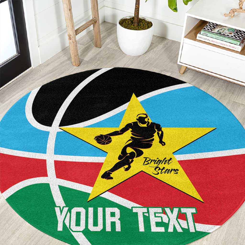 Afro Basketball Custom South Sudan Round Carpet Come On Bright Stars - African Pride