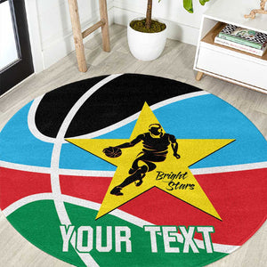Afro Basketball Custom South Sudan Round Carpet Come On Bright Stars - African Pride