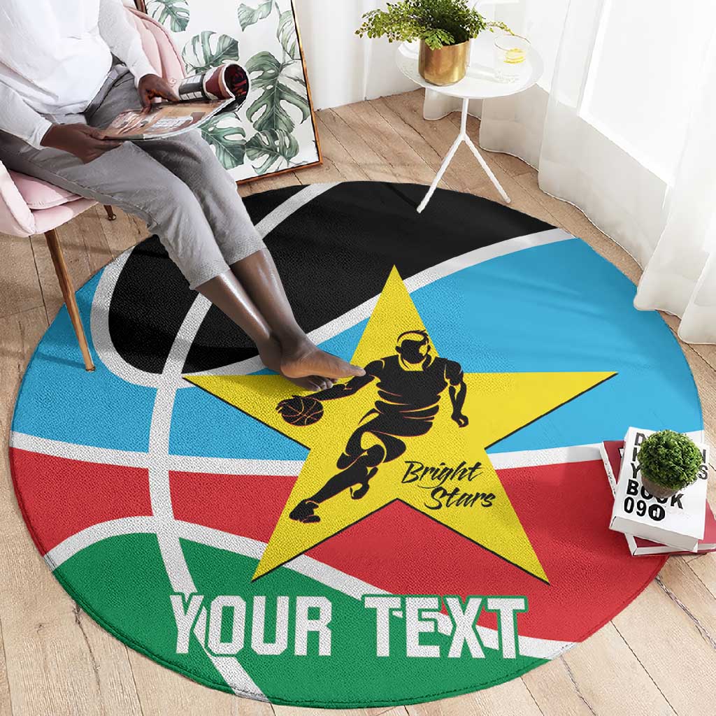 Afro Basketball Custom South Sudan Round Carpet Come On Bright Stars - African Pride