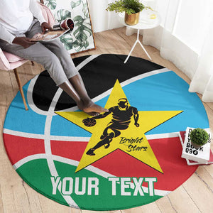 Afro Basketball Custom South Sudan Round Carpet Come On Bright Stars - African Pride