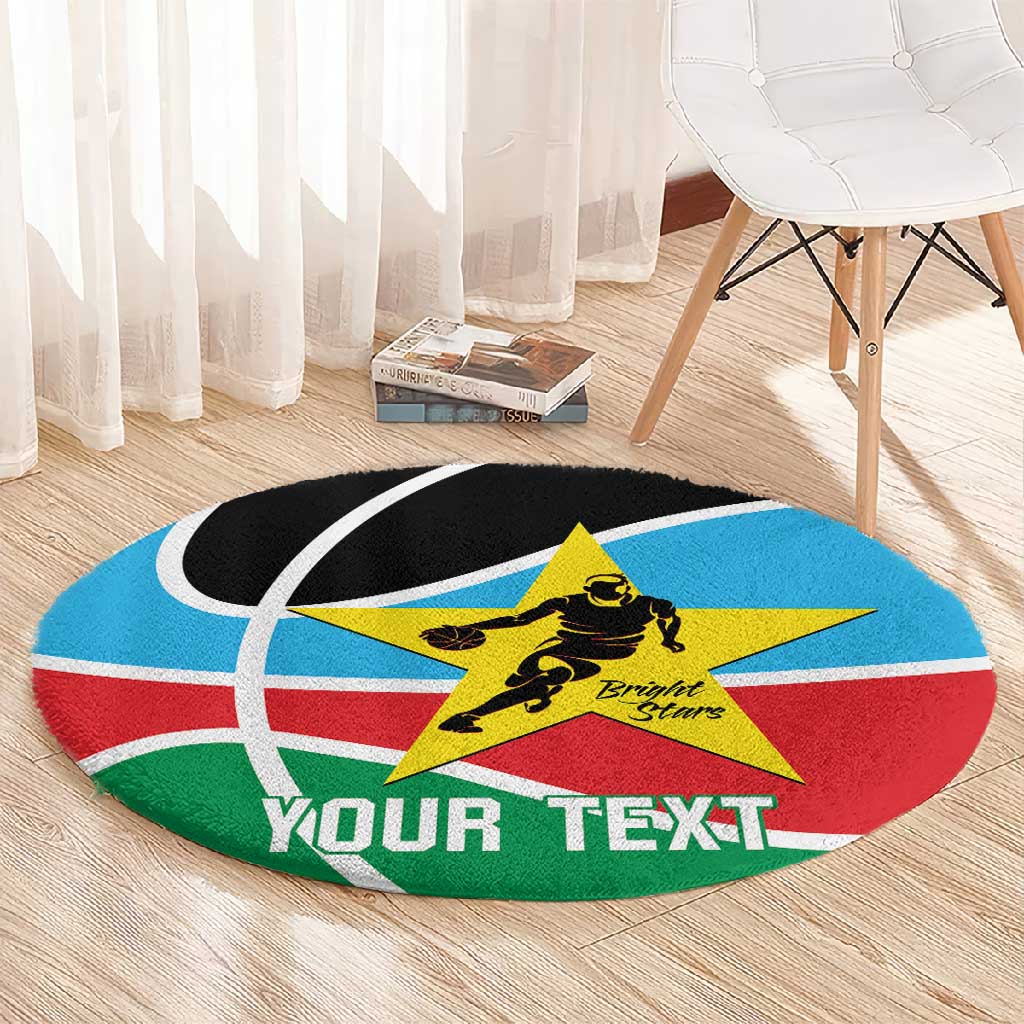 Afro Basketball Custom South Sudan Round Carpet Come On Bright Stars - African Pride