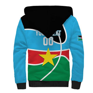 Afro Basketball Custom South Sudan Sherpa Hoodie Come On Bright Stars - African Pride