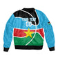 Afro Basketball Custom South Sudan Sleeve Zip Bomber Jacket Come On Bright Stars - African Pride
