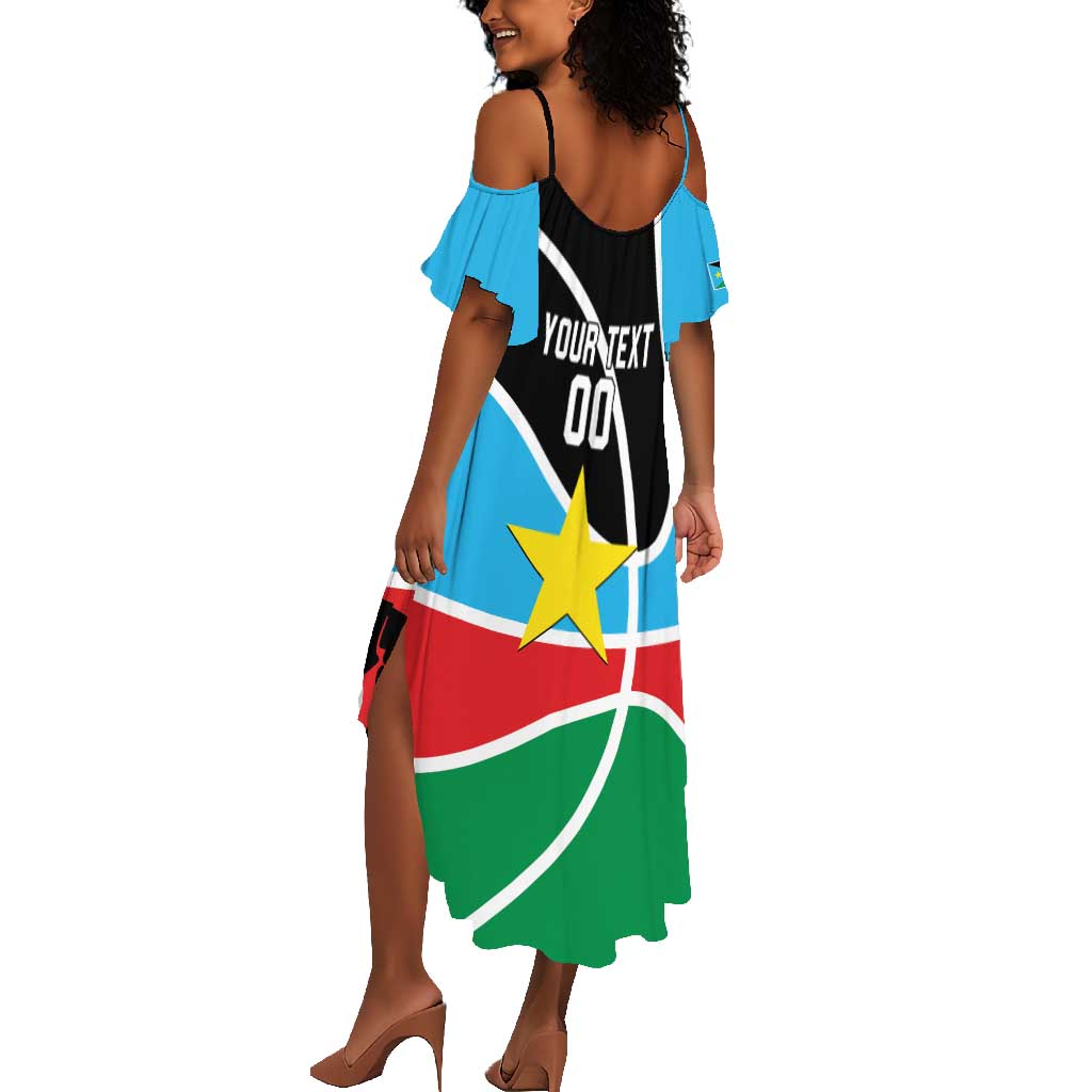 Afro Basketball Custom South Sudan Summer Maxi Dress Come On Bright Stars - African Pride