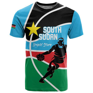 Afro Basketball Custom South Sudan T shirt Come On Bright Stars - African Pride