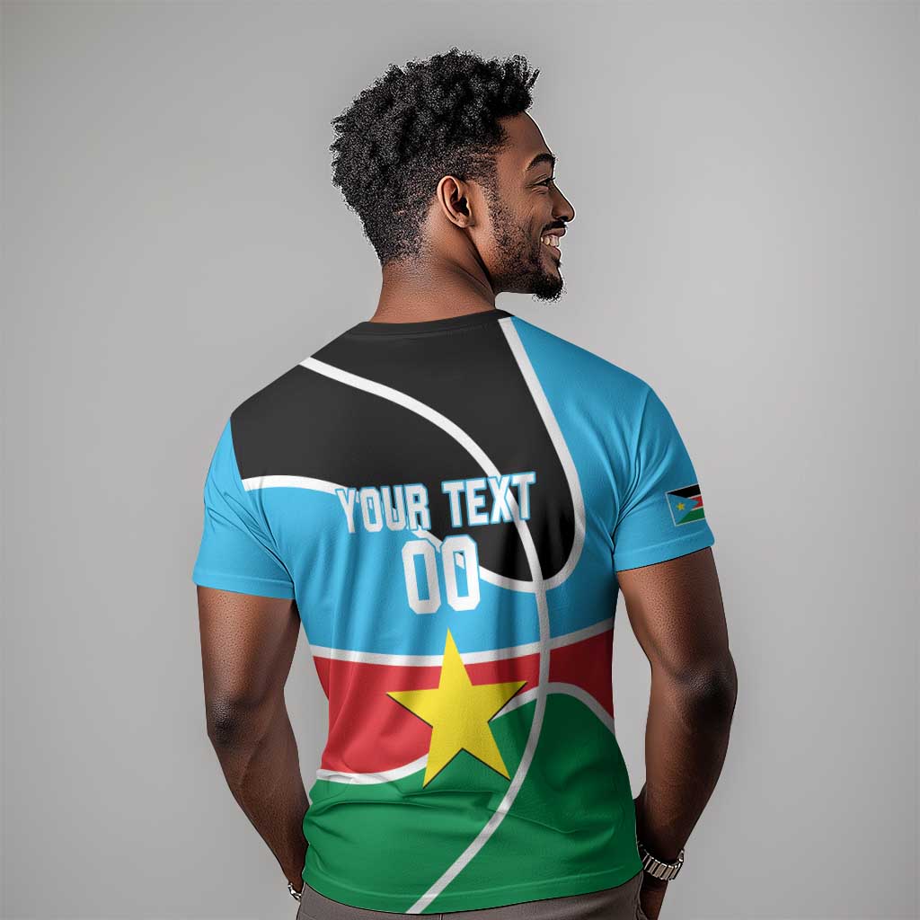 Afro Basketball Custom South Sudan T shirt Come On Bright Stars - African Pride