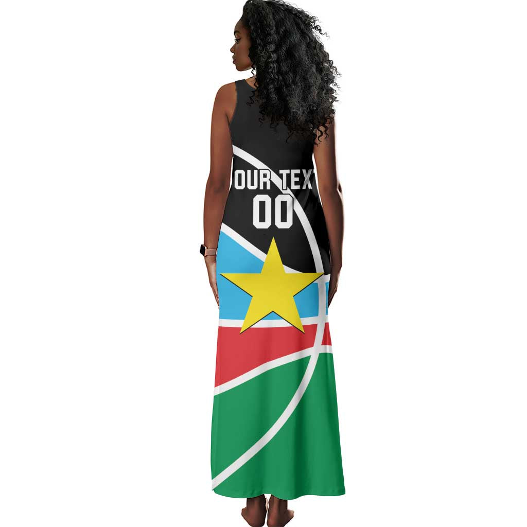 Afro Basketball Custom South Sudan Tank Maxi Dress Come On Bright Stars - African Pride