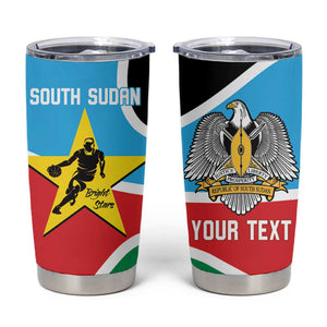 Afro Basketball Custom South Sudan Tumbler Cup Come On Bright Stars - African Pride