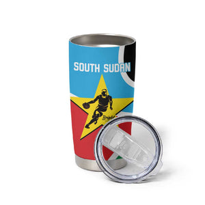Afro Basketball Custom South Sudan Tumbler Cup Come On Bright Stars - African Pride
