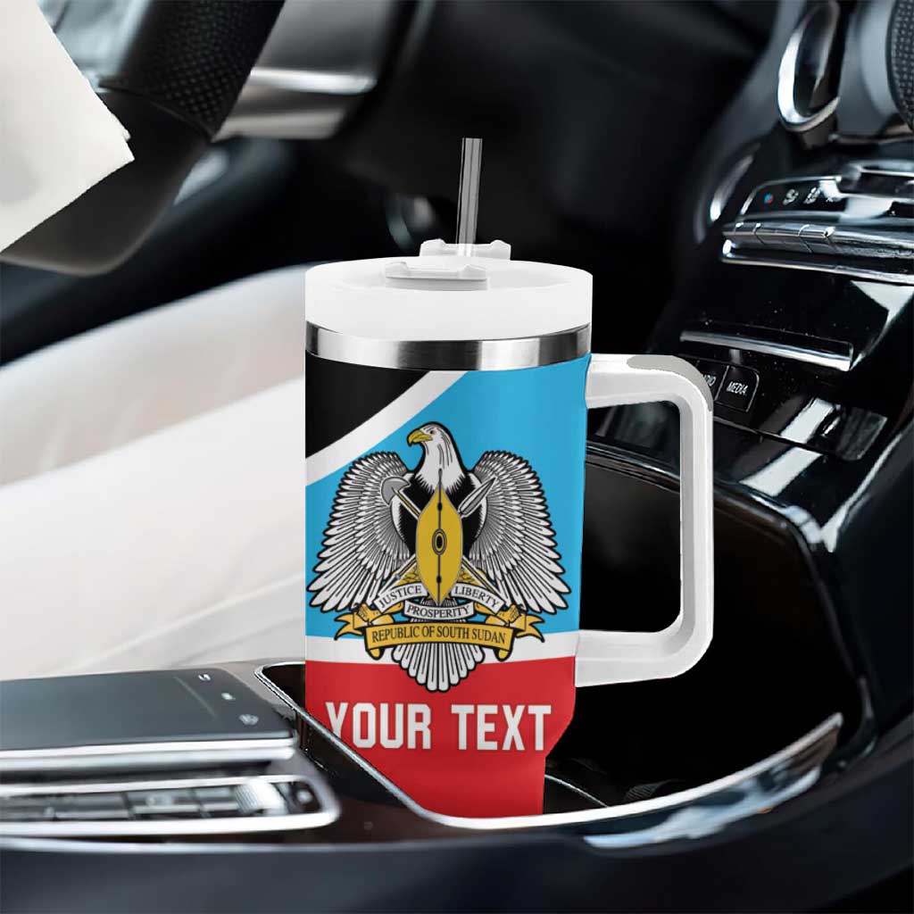 Afro Basketball Custom South Sudan Tumbler With Handle Come On Bright Stars - African Pride
